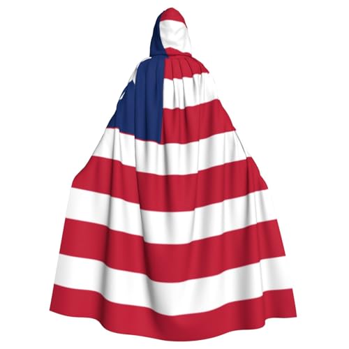 Uyhhgqw Liberianische Flagge Halloween Hexenkostüm Herren Damen Kapuzenumhang Horror Horror Halloween Kostüm Cosplay Kostüm von Uyhhgqw