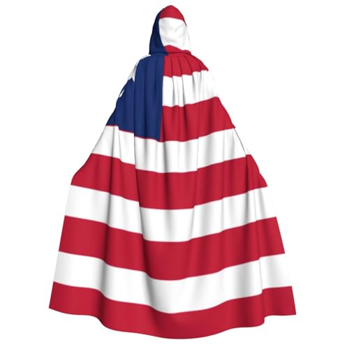 Uyhhgqw Liberianische Flagge Halloween Hexenkostüm Herren Damen Kapuzenumhang Horror Horror Halloween Kostüm Cosplay Kostüm von Uyhhgqw
