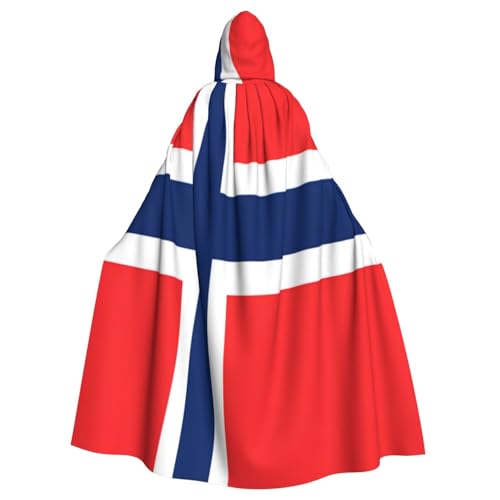 Uyhhgqw Norwegische Flagge Halloween Hexenkostüm Herren Damen Kapuzenumhang Horror Horror Halloween Kostüm Cosplay Kostüm von Uyhhgqw