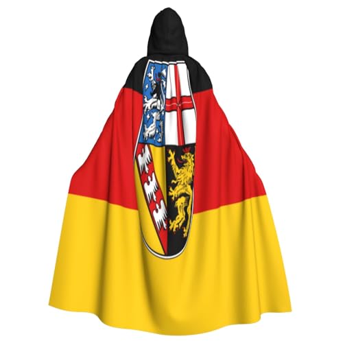 Uyhhgqw Saarlandflaggen Halloween Hexenkostüm Herren Damen Kapuzenumhang Horror Horror Halloween Kostüm Cosplay Kostüm von Uyhhgqw