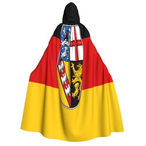 Uyhhgqw Saarlandflaggen Halloween Hexenkostüm Herren Damen Kapuzenumhang Horror Horror Halloween Kostüm Cosplay Kostüm von Uyhhgqw