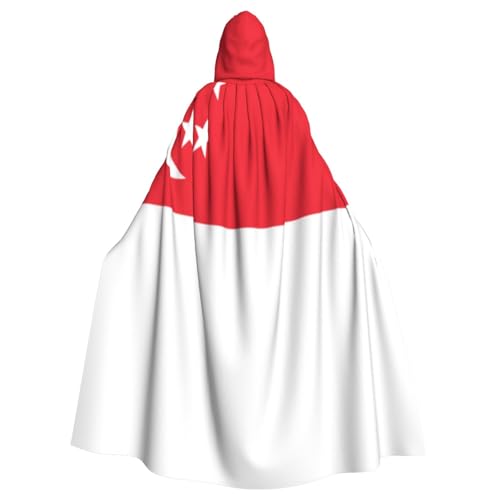 Uyhhgqw Singapur Flagge Halloween Hexenkostüm Herren Damen Kapuzenumhang Horror Horror Halloween Kostüm Cosplay Kostüm von Uyhhgqw