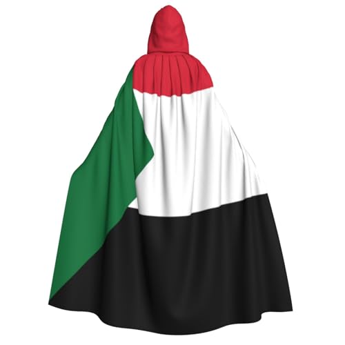 Uyhhgqw Sudanesische Flagge Halloween Hexenkostüm Herren Damen Kapuzenumhang Horror Horror Halloween Kostüm Cosplay Kostüm von Uyhhgqw