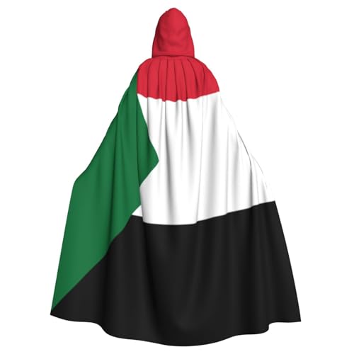 Uyhhgqw Sudanesische Flagge Halloween Hexenkostüm Herren Damen Kapuzenumhang Horror Horror Halloween Kostüm Cosplay Kostüm von Uyhhgqw