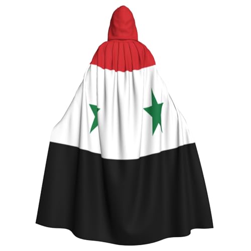 Uyhhgqw Syrische Flagge Halloween Hexenkostüm Herren Damen Kapuzenumhang Horror Horror Halloween Kostüm Cosplay Kostüm von Uyhhgqw