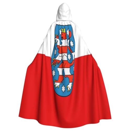 Uyhhgqw Thüringer Flagge Halloween Hexenkostüm Herren Damen Kapuzenumhang Horror Horror Halloween Kostüm Cosplay Kostüm von Uyhhgqw