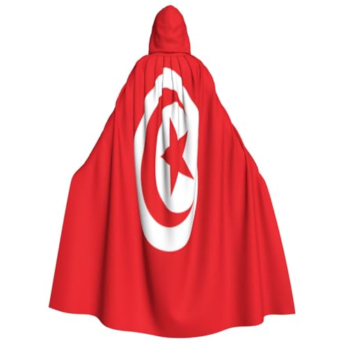 Uyhhgqw Tunesische Flagge Halloween Hexenkostüm Herren Damen Kapuzenumhang Horror Horror Halloween Kostüm Cosplay Kostüm von Uyhhgqw
