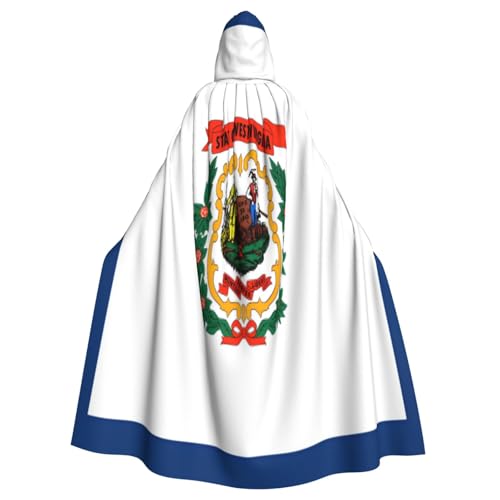 Uyhhgqw West Virginia Flagge Halloween Hexenkostüm Herren Damen Kapuzenumhang Horror Horror Halloween Kostüm Cosplay Kostüm von Uyhhgqw