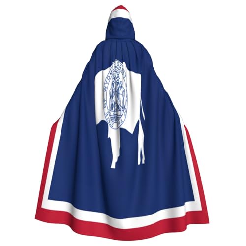 Uyhhgqw Wyoming Staatsflagge Halloween Hexenkostüm Herren Damen Kapuzenumhang Horror Horror Halloween Kostüm Cosplay Kostüm von Uyhhgqw