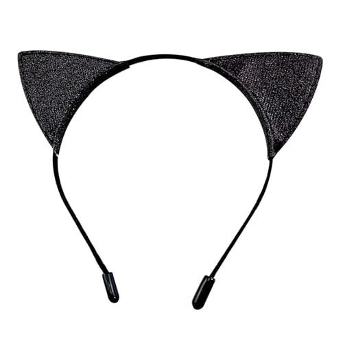 Uzndq Katzenohren Stirnband,Cat Ears Katze Haarbänder Haarschmuck,Halloween Haarschmuck für Damen,Frauen,Mädchen Cosplay Kostümfest Schwarz Deko Accessoire zu Karneval & Fasching von Uzndq