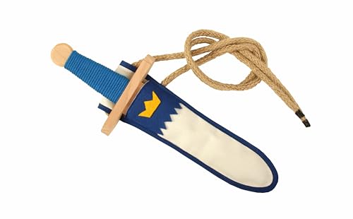 V A H - Schwertset Landsknecht kurz mit Scheide und Bindegürtel aus Jute [Made in Germany | echtes Handwerk] (blau) von V A H