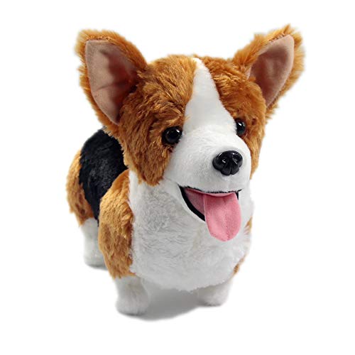 VACHICHI Lebensechte Stofftiere Englische Bulldogge Realistische Plüschtiere Plüschtiere Hund Welpe, 30,5 cm (dreifarbige Corgi) von VACHICHI
