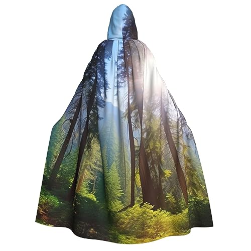 VACSAX Unisex Kapuzenumhang Nationalparks Sonnenschein Bäume Druck Erwachsene Umhang mit Kapuze Cosplay Kostüme Cape Robe für Halloween von VACSAX