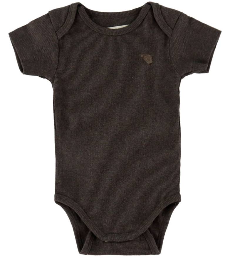 VACVAC Body k/ä - Rib - Carlet - Dark Brown Melange - VACVAC - 2 Jahre (92) - Body K/Ä von VACVAC