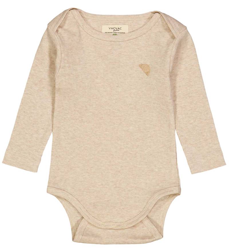 VACVAC Body l/ä - Rib - Scarlett - Light Latte Melange - VACVAC - 1-1½ Jahre (80-86) - Body L/Ä von VACVAC