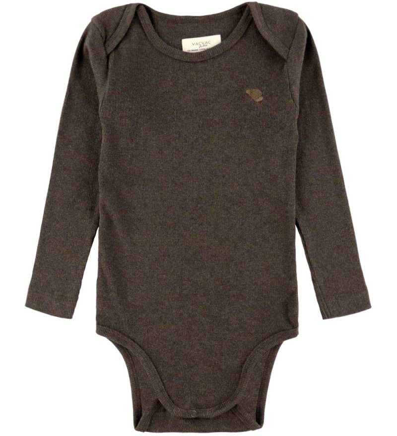 VACVAC Body l/ä - Scharlachrot - Rib - Dark Brown Melange - VACVAC - 2 Jahre (92) - Body L/Ä von VACVAC