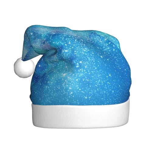 VAGILO Blauer sternenklarer Schmetterling festliche Winterurlaub Weihnachtsmützen – lustige, warme und plüschige Büro- und Outdoor-Party-Kappe von VAGILO