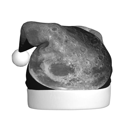 VAGILO Weihnachtsmütze, schwarzer Hintergrund, Mond, festlich, Winterurlaub, Weihnachten, lustig, warm und plüschig, für Büro und Außenbereich von VAGILO