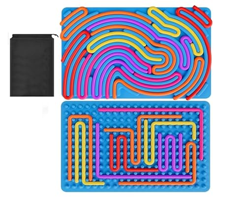 Sensorik Activity Board - Silikon Sensory Activity Board, ADHD Aktivitätsboard, Ruhiges Reise-Spielzeug mit Kordelzugbeutel und 24 Strings für Kinder ab 3+ und Erwachsene Ideal zur Stress und Autismus Sensorik Activity Board - Silikon Sensory Activity Board, ADHD Aktivitätsboard, Ruhiges Reise-Spielzeug mit Kordelzugbeutel und 24 Strings für Kinder ab 3+ und Erwachsene Ideal zur Stress und Autismus von VAIGU:OA