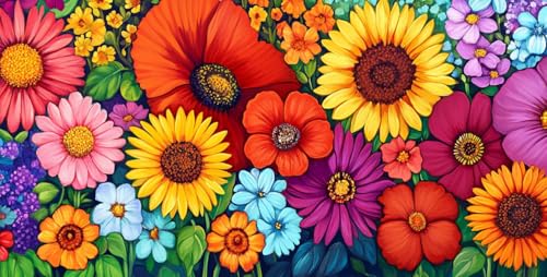 VAIIEYO Blumen Puzzle 1000 Teile, Puzzle Erwachsene Sonnenblumen, Kreative Unterhaltung, Spaß, Geschicklichkeitsspiel für die Ganze Familie, für Erwachsene und Kinder ab 14 Jahren, Schöne Geschenkidee von VAIIEYO