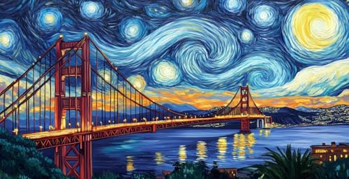 VAIIEYO Eisenbrücke Puzzle 1000 Teile, Puzzle Erwachsene Brücke Nacht, Geschicklichkeitsspiel für die Ganze Familie, für Erwachsene und Kinder ab 14 Jahren, Schöne Geschenkidee von VAIIEYO