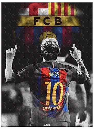 Für Erwachsene, 1000 Teile Holzpuzzle, Heimdekoration, FC Barcelona Fußballverein Lionel Messi 75 * 50cm von VAKUUM