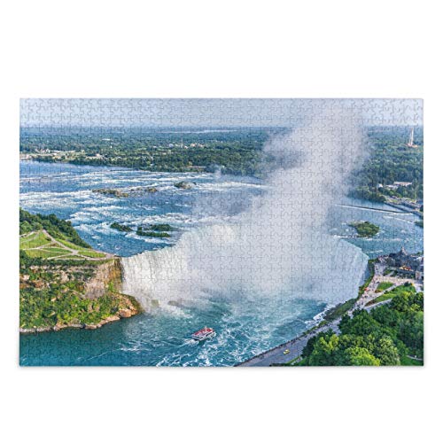 Niagara Waterfall Aerial View Jigsaw Puzzle Canadian Falls Canada 1000 Pieces Puzzles Educational Intellectual Decompressing Fun Game for Kids Adult Home Wall Decor75*50cm von VAKUUM