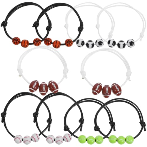 10 StüCk Sportliche Ball-ArmbäNder, Handgefertigte PerlenarmbäNder Mit Baseball, Basketball, FußBall, Tennis Und Rugby, Stilvolle Mitgebsel FüR Kindergeburtstag Und Sportveranstaltungen 10 StüCk Sportliche Ball-ArmbäNder, Handgefertigte PerlenarmbäNder Mit Baseball, Basketball, FußBall, Tennis Und Rugby, Stilvolle Mitgebsel FüR Kindergeburtstag Und Sportveranstaltungen von VALICLUD