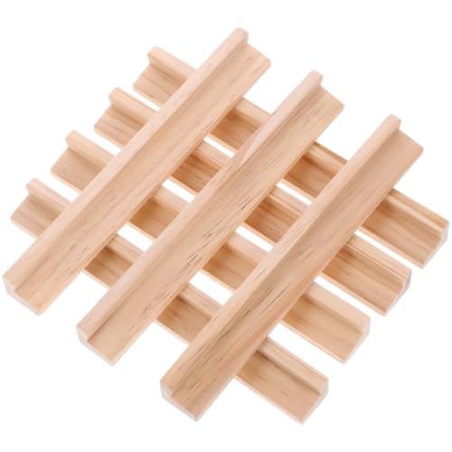 8 Stück Holzständer Tragbares Mahjong-Rack Präsentationshalter Domino-Fliesenhalter Desktop-Domino-Rack Desktop-Domino-Halter Spielzeugkarten-Basis Desktop-Ständer von VALICLUD