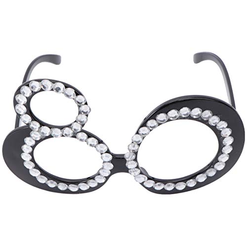 80 Zahlen Geburtstag Brille 80. Geburtstag Dekorationen Kristall Glitzer Rahmen Neuheit Brille Foto Booth Prop für Frauen Kinder Geburtstag Eyeframe Supplies von VALICLUD