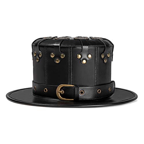 Steampunk Hut Leder Punk Stil Niet Zylinder Halloween Leder Gentleman Hut Steampunk Hut Leder Punk Stil Niet Zylinder Halloween Leder Gentleman Hut von VALICLUD