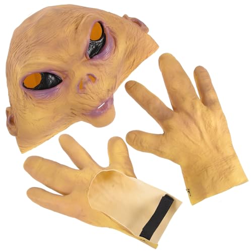 VALICLUD Horrormaske 1 Satz Alien-horror-geister- -kapuze Alien-cosplay-maske Maskerade-maske Alien-halloween-maske Außerirdische Maske Für Party Gruselige Maske Emulsion Bilden Handschuhe von VALICLUD