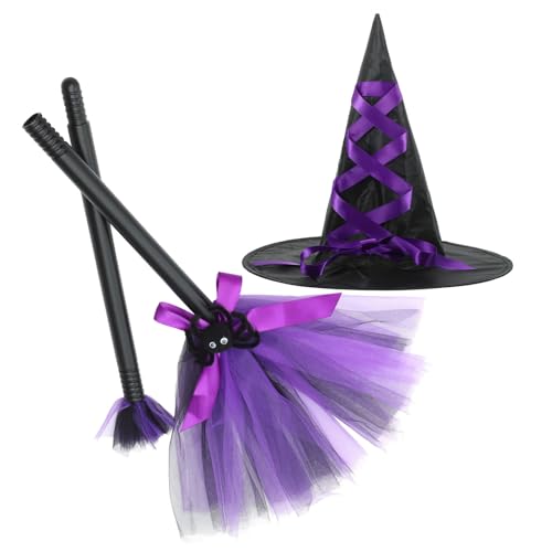 VALICLUD 1 Satz Besen Hexenhut Halloween- - Halloween-hexenkostüm Dekorativer Hexenhut Fliegender Besen Der Hexen-cosplay-besen Halloween Hängender Anhänger Plastik Violett VALICLUD 1 Satz Besen Hexenhut Halloween- - Halloween-hexenkostüm Dekorativer Hexenhut Fliegender Besen Der Hexen-cosplay-besen Halloween Hängender Anhänger Plastik Violett von VALICLUD