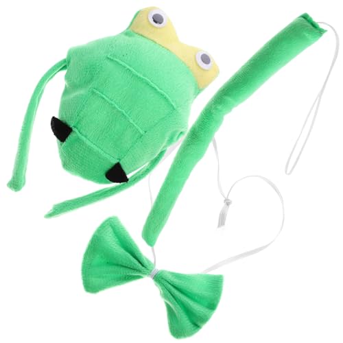 VALICLUD 1 Satz Dinosaurier-Anziehset Froschkostüm Kröte Kostüm Frosch Hut dinosaurierkostüme für dino verkleidung dinosaur tail Performance-Requisiten Plüsch Green von VALICLUD
