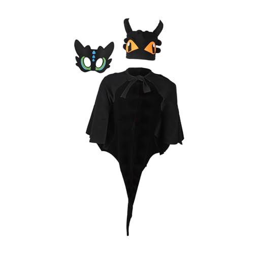 VALICLUD 1 Set Dinosaurier Cape Maske Hut Für Kinder Drachen Kostüm Kinder Halloween Party Zubehör VALICLUD 1 Set Dinosaurier Cape Maske Hut Für Kinder Drachen Kostüm Kinder Halloween Party Zubehör von VALICLUD