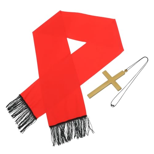 VALICLUD 1satz Halloween Cosplay Für Priester Und Nonne Enthält Stola Kreuzanhänger Für Kostümpartys Und Rollenspiele Hochwertiges Langlebiges Material Für Halloween-feiern Und von VALICLUD