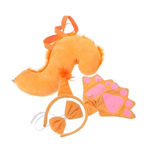 VALICLUD 1 Satz Eichhörnchen-stirnband-set Pfote Maskottchen Ohren Klein Eichhörnchenkostüm Hoch Karikatur Kind Für Süßes Ohr-stirnband Eichhörnchen Kopfschmuck Stoff Orange von VALICLUD