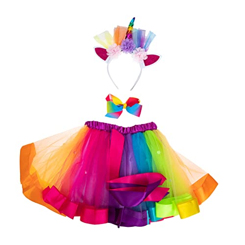 VALICLUD 1 Satz Gazeanzug für rotes Tutu Einhornspielzeug für Mädchen verkleidung faschingskostüme dekoratives Mädchen Tutu Regenbogen-Tutu-Kit Polyester Colorful von VALICLUD
