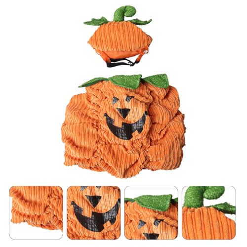 VALICLUD 1 Satz Halloween-Haustierbedarf halloween costume halloween kleidung kürbiskostüme UPS Halloween-Kürbis-Kostüm Haustierkostüme für Halloween Kürbiskostümkatze Polarfleece Orange von VALICLUD