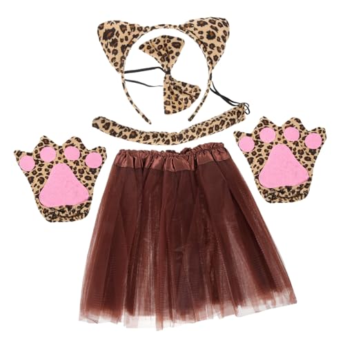 VALICLUD 1 Satz Halloween-cosplay-zubehör Gepardenkostüm Halloween -katzenkostüm Tierstirnband Tier-cosplay- Leopardenschwanz Leopard-cosplay-kostüm Strukturierter Kunststoff von VALICLUD