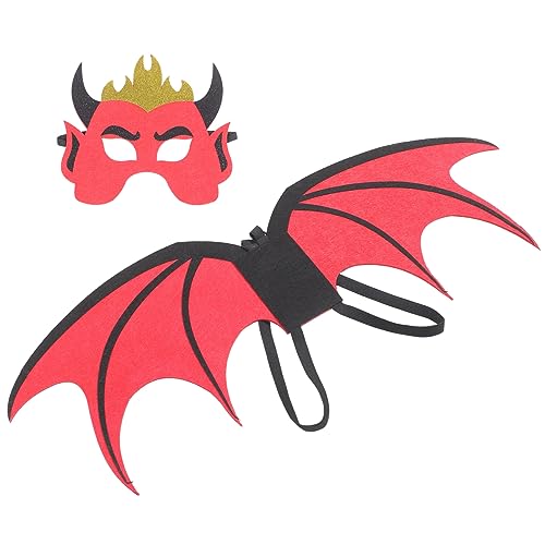 VALICLUD 1 Satz Halloween-teufelsflügel-maskenset Für Halloween-kostüme Für Teufelsstütze Halloween-stirnband Halloweenkostüm Halloween-kostümflügel Maske Und Flügel Vlies Rot VALICLUD 1 Satz Halloween-teufelsflügel-maskenset Für Halloween-kostüme Für Teufelsstütze Halloween-stirnband Halloweenkostüm Halloween-kostümflügel Maske Und Flügel Vlies Rot von VALICLUD