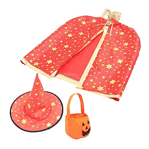 VALICLUD 1 Satz Halloween-umhang Halloween-kostüme Für Mädchen Hut Horror Im Freien Kürbishut Kid Wizard Cape Und Hut Kinderkostüm Kinderumhang Und Hut Stickig Skelett Korb Satin Rot VALICLUD 1 Satz Halloween-umhang Halloween-kostüme Für Mädchen Hut Horror Im Freien Kürbishut Kid Wizard Cape Und Hut Kinderkostüm Kinderumhang Und Hut Stickig Skelett Korb Satin Rot von VALICLUD
