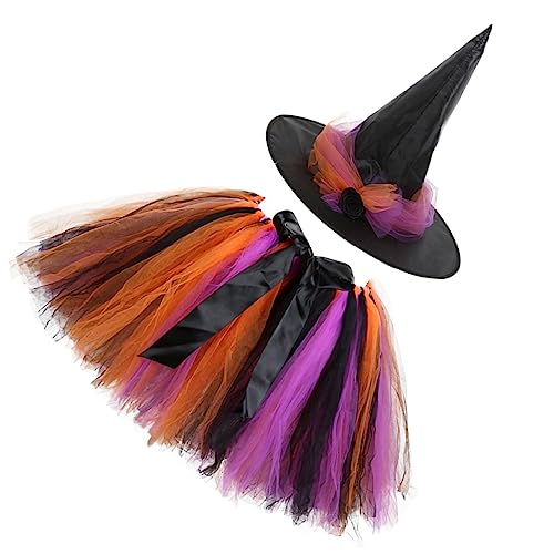 VALICLUD 1 Satz Hexenkostüm für Tutu Rock und Hexenhut für Halloween Party Geeignet für Mädchen Bequemes Auffällige Farben und Design für Unvergesslichen Spaß von VALICLUD