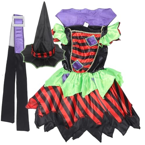 VALICLUD 1 Satz Hexerei Kostüm Kleid Gothic Hexenhut Halloween-Hexen-Outfit Hexenoutfit für Halloween liefert Party Gefälligkeiten Polyester von VALICLUD