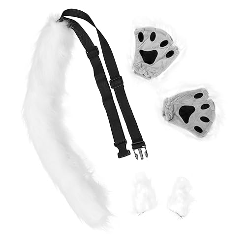 VALICLUD 1 Satz Katzenpfote Halloween-Hundekostüm flauschiger Katzenschwanz Haustier Halloween Party Dekoration Cosplay-Accessoires Fake-Tail-Requisiten Halloween-Party-Cosplay-Stütze Stoff von VALICLUD