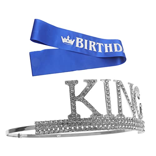 VALICLUD 1 Satz Krone zeremonieller Gürtel Party für Abschlussballdekorationen Geburtstagsschärpe und Krone Geburtstagskönigkrone Kostüm Kronen Prom King Sash King Dekorationen Legierung von VALICLUD