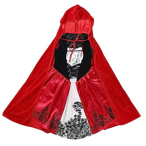 VALICLUD 1 Satz Little Red Riding Hood Performance Kostüm halloween costume Kinderkostüme Halloween kleidung Halloween-Kostüm für Samt von VALICLUD