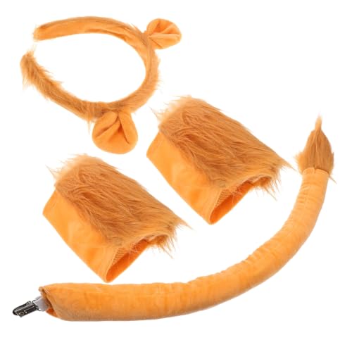 VALICLUD 1 Satz Löwen-Stirnband-Set Stirnband behaart Halloween-Löwenkostüm Dschungelkostüm Löwenkostüme Requisiten Party-Requisiten-Dekore Partyversorgung Stoff Orange von VALICLUD