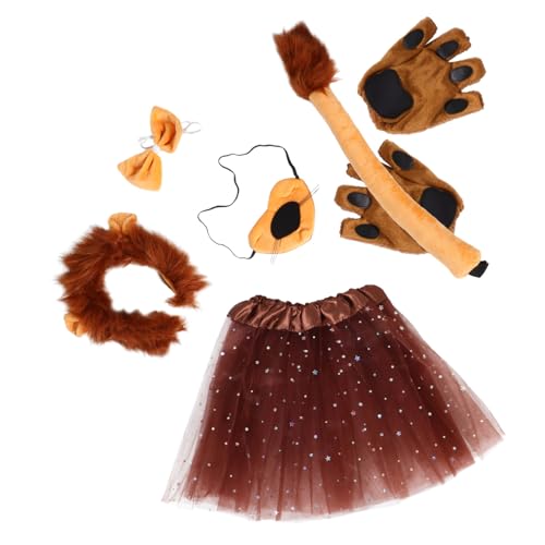 VALICLUD 1 Satz Löwenkopfschmuckanzug Zirkus lustig Stirnbänder mit Mähne Faschingskostüm-Kit kostüm pelziges Kostüm Halloweenkostüm Flanell Light Brown von VALICLUD