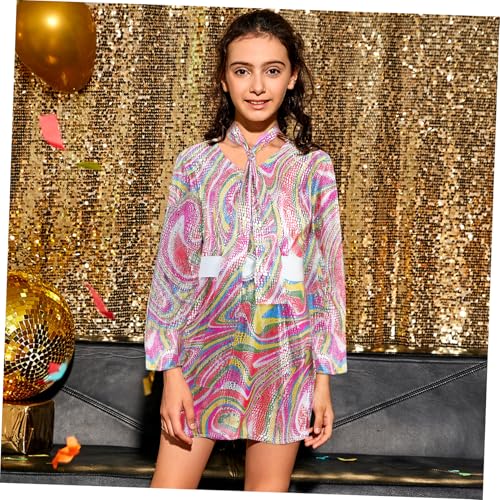 VALICLUD 1 Satz Mädchen kleiden sich Retro-Kleid für kleine Mädchen Tutu-Kleid für Mädchen Disco-Kleid Rave faschingskostüme fasnachtskostüme Disco-Kostüm für Mädchen Vintage-Kleid Stoff von VALICLUD